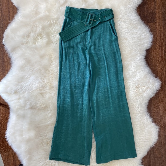 House of Harlow 1960 x Revolve Mona Belted Pant Emerald Green - Picture 8 of 8